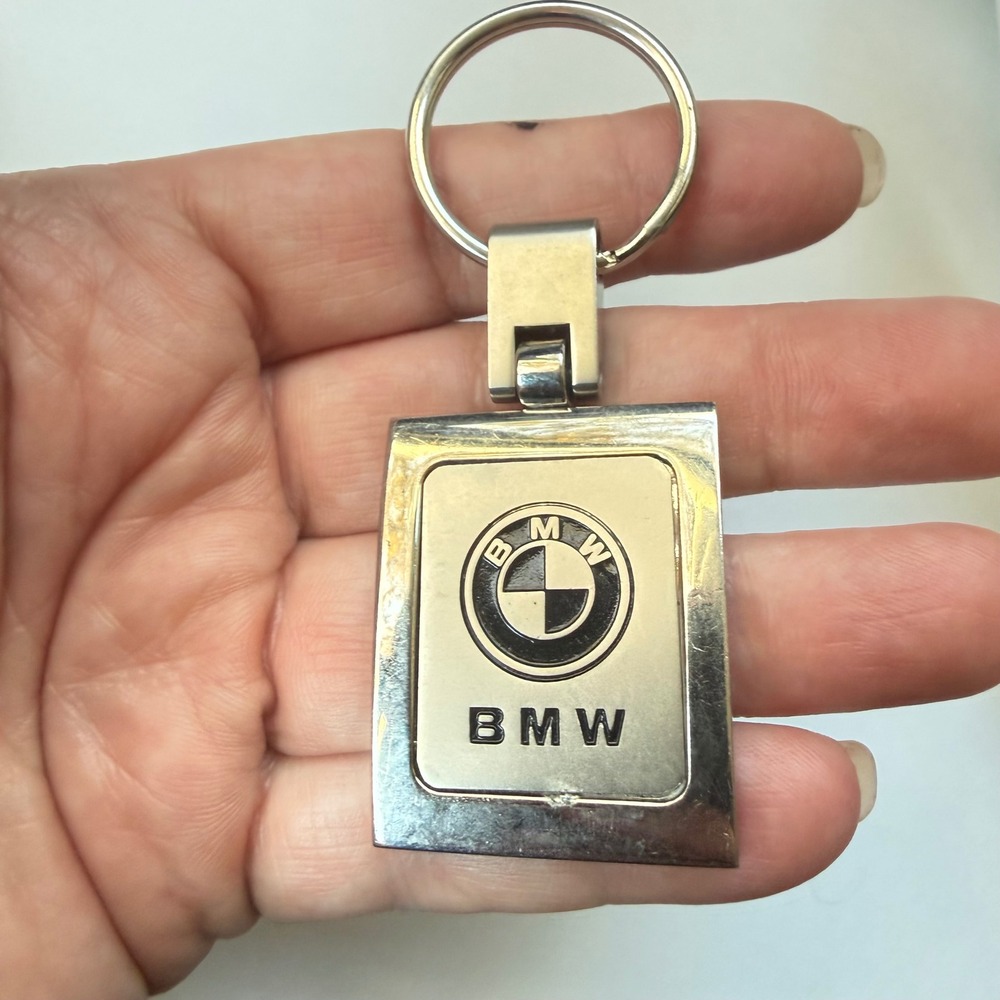 Vintage BMW Advertising Keychain Silver Tone Metal Fob Pendant 919 Area Leith - Picture 2 of 5
